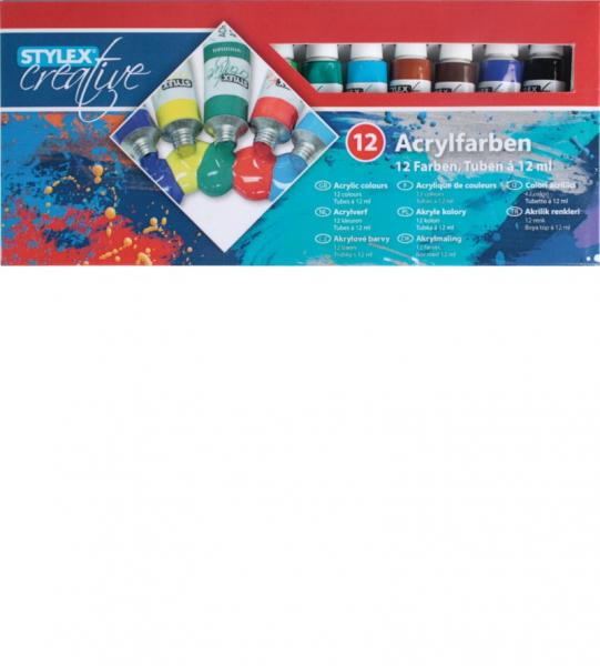 Acrylfarbe, 12 Tuben à 12 ml